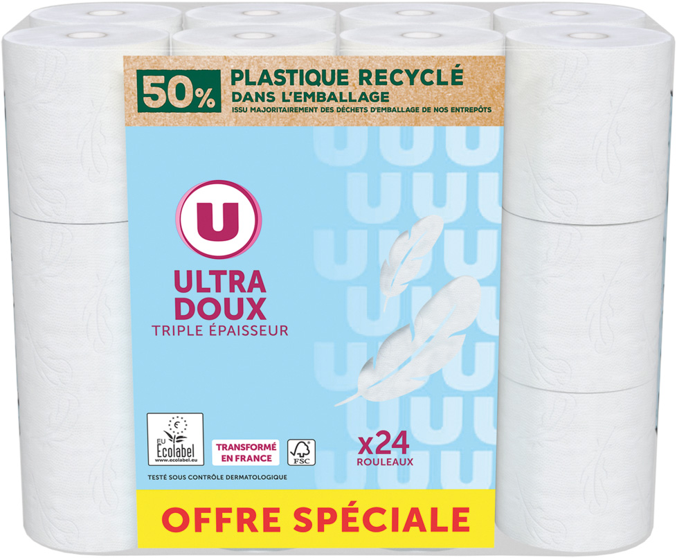 PAPIER TOILETTE ULTRA DOUX TRIPLE EPAISSEUR U