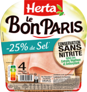 JAMBON LE BON PARIS -25% DE SEL CONSERVATION SANS NITRITE HERTA