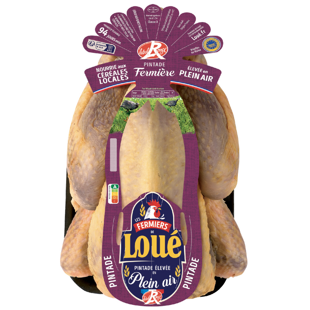 PINTADE FERMIERE LABEL ROUGE IGP MAINE PRETE A CUIRE DE LOUE