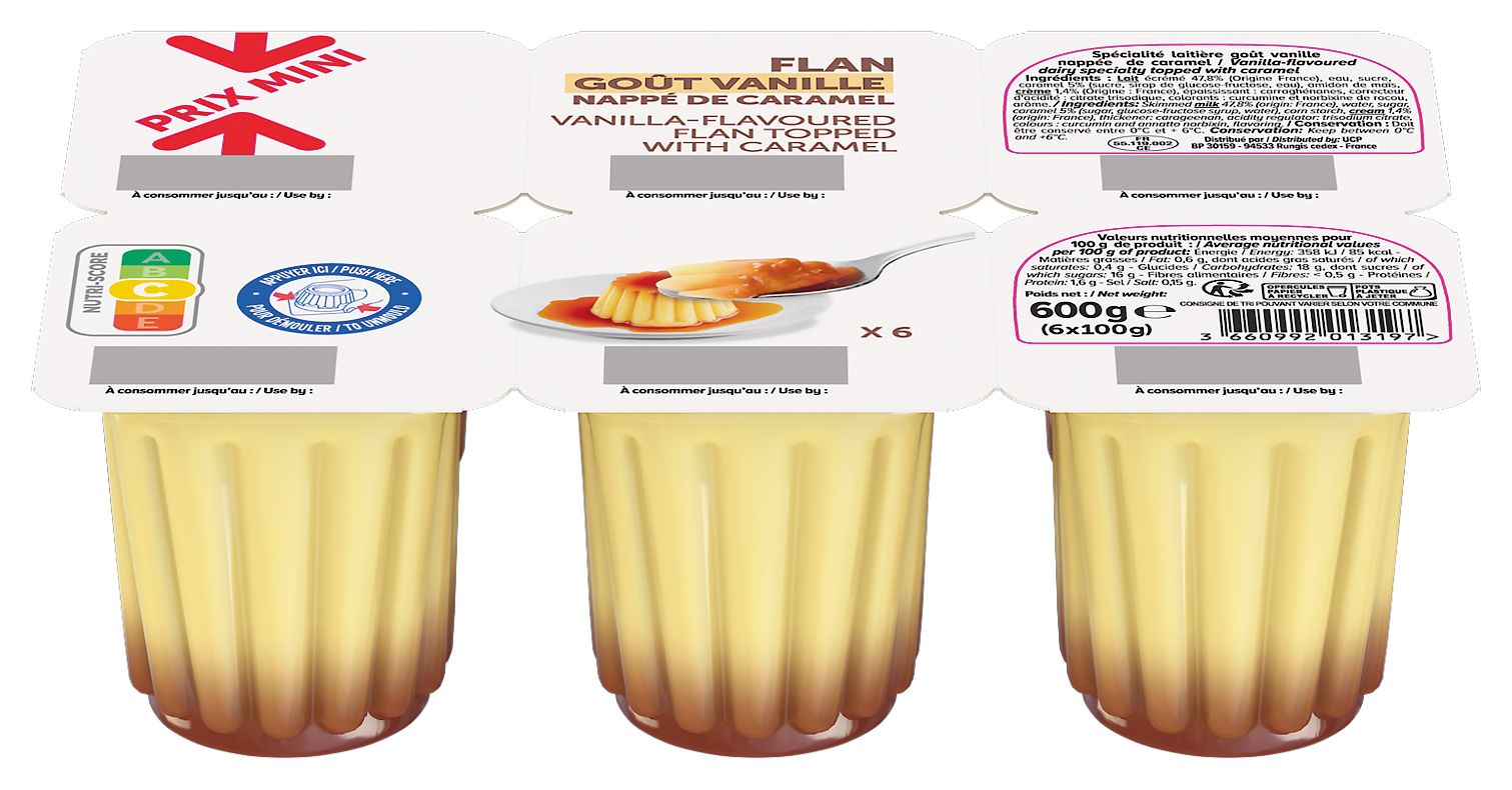 FLAN GOUT VANILLE NAPPE DE CARAMEL PRIX MINI