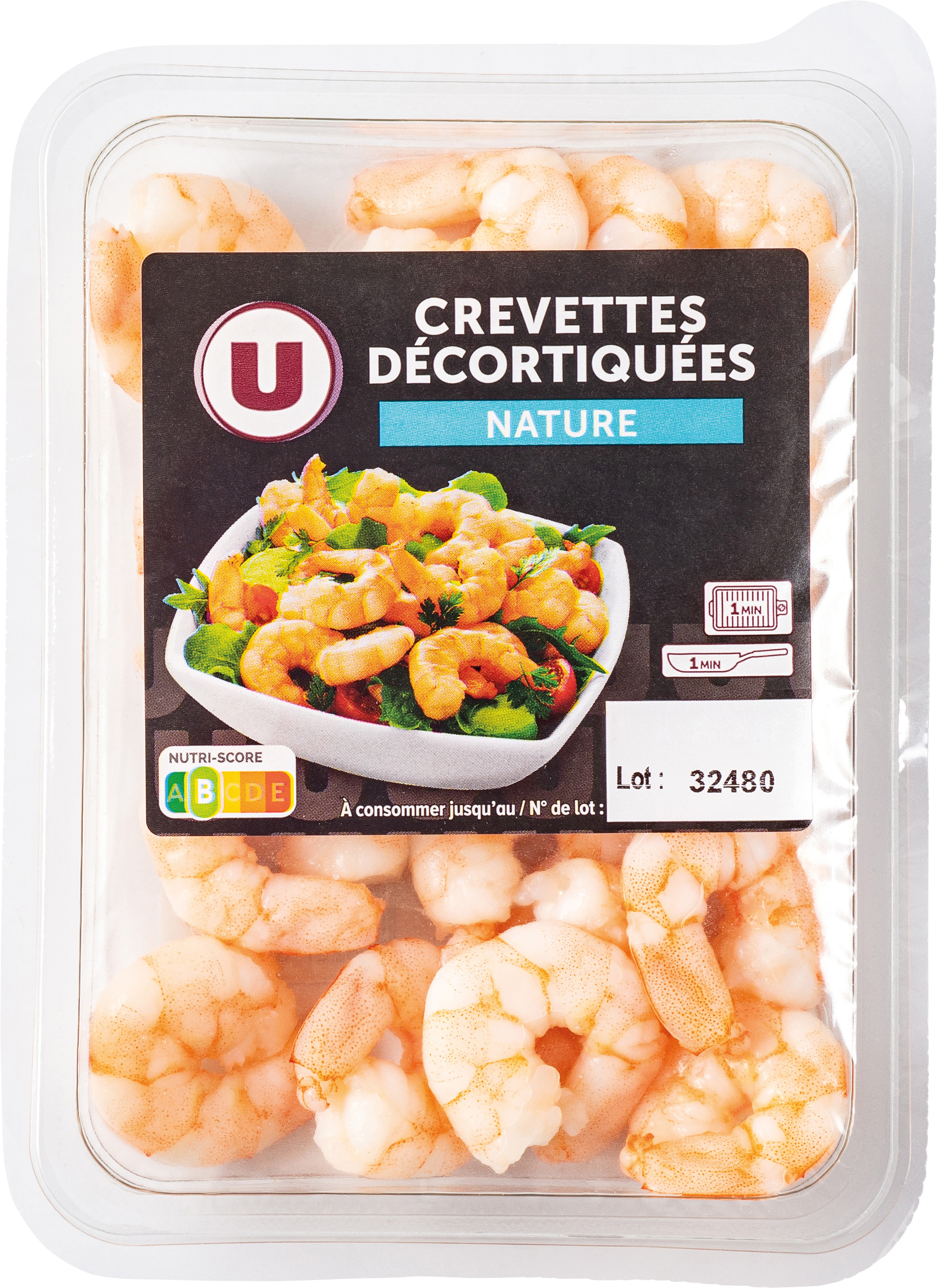 CREVETTES DECORTIQUEES NATURE OU SAUCE PERSILLADE OU SAUCE PIMENTEE U