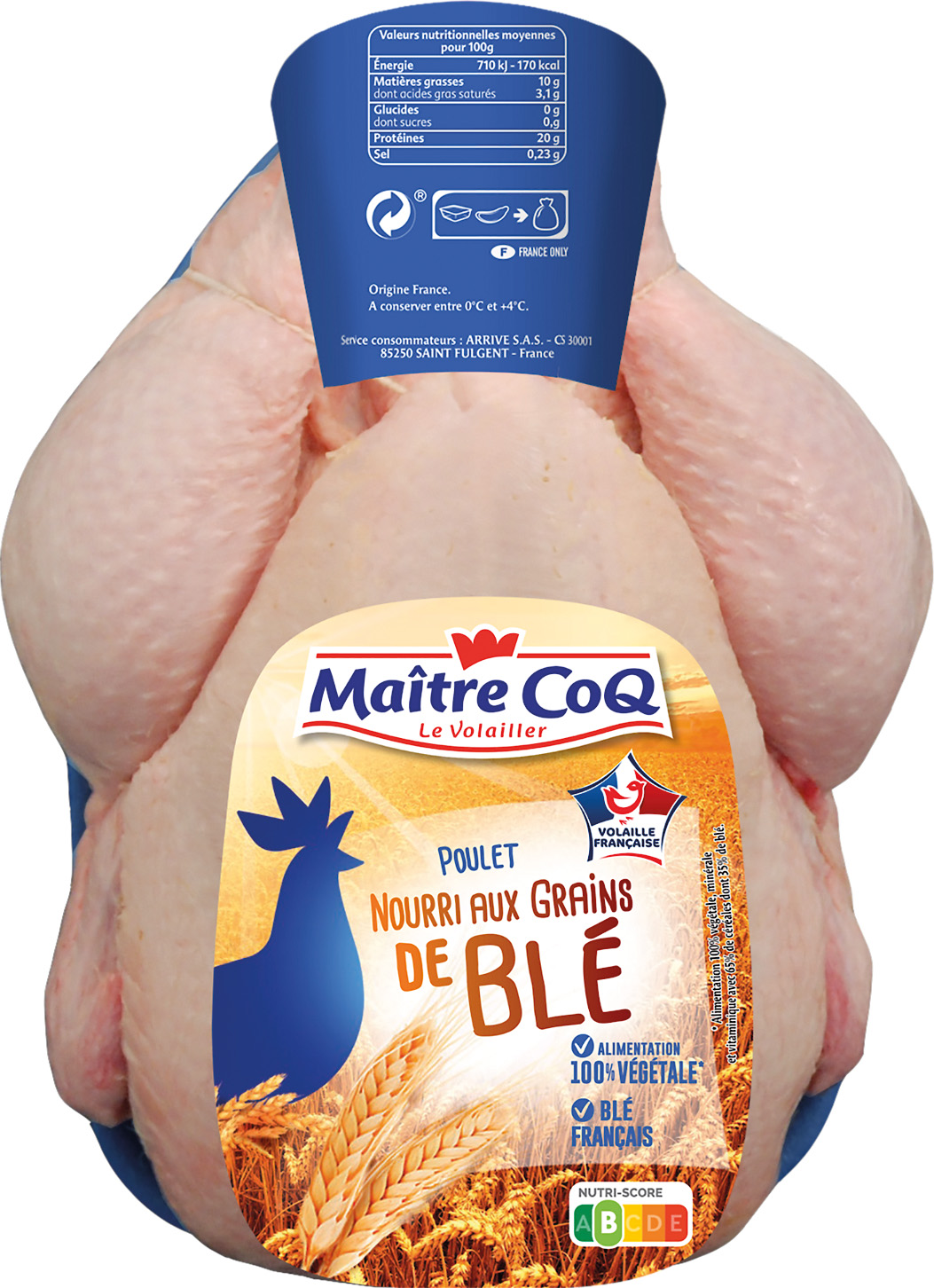 POULET ENTIER PRET A CUIRE MAITRE COQ