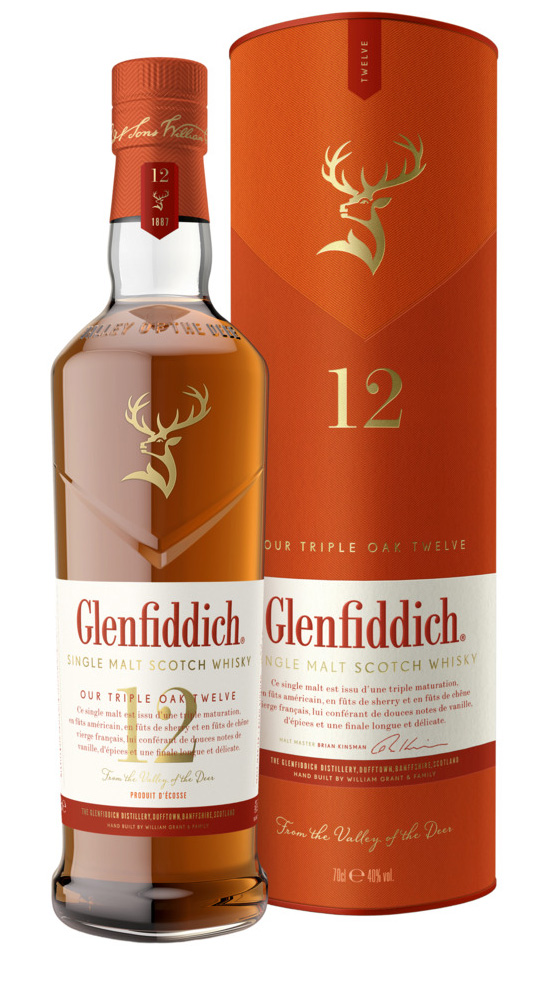 SINGLE MALT SCOTCH WHISKY GLENFIDDICH 12 ANS 40°