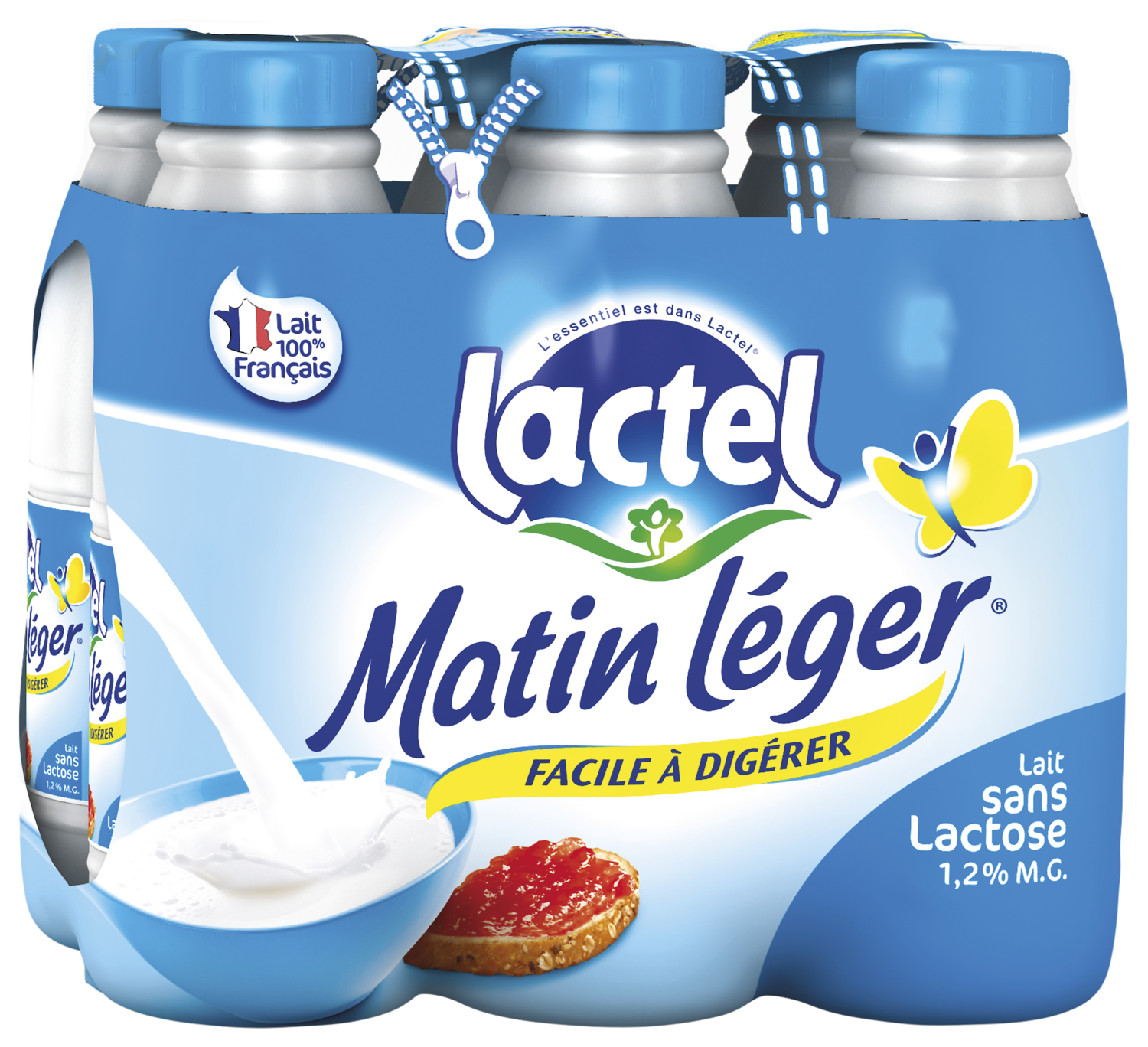 LAIT UHT SANS LACTOSE 1,2% MG MATIN LEGER LACTEL