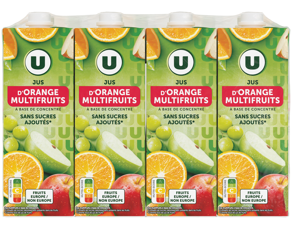 JUS D'ORANGE MULTIFRUITS A BASE DE CONCENTRE U BRIQUE