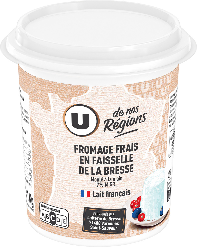 FROMAGE FRAIS EN FAISSELLE DE LA BRESSE 7% MG U DE NOS REGIONS