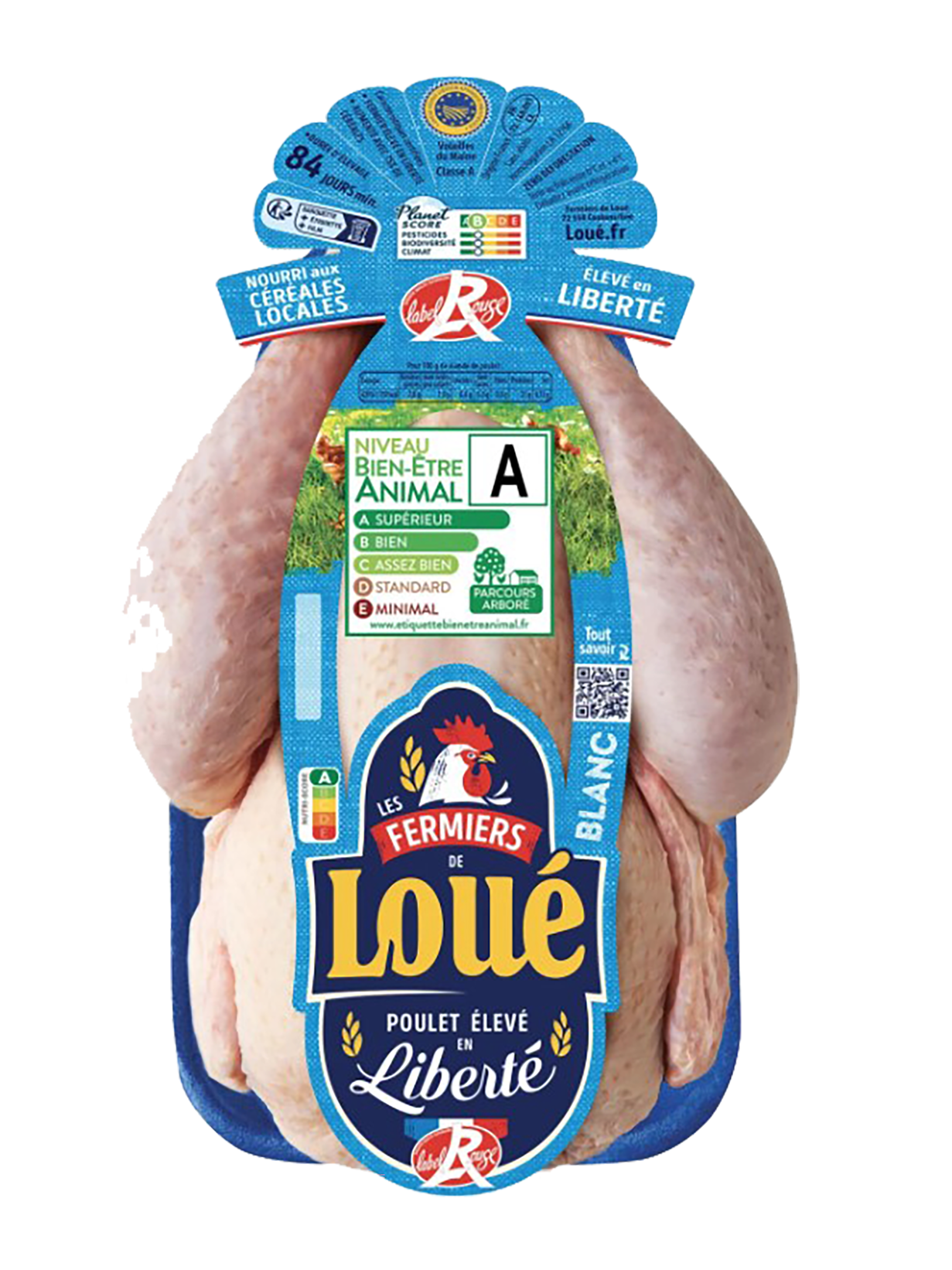 POULET ENTIER FERMIER LABEL ROUGE IGP PRÊT À CUIRE DE LOUÉ