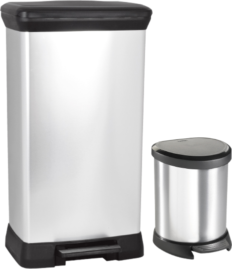 LOT DE 2 POUBELLES A PEDALE CURVER