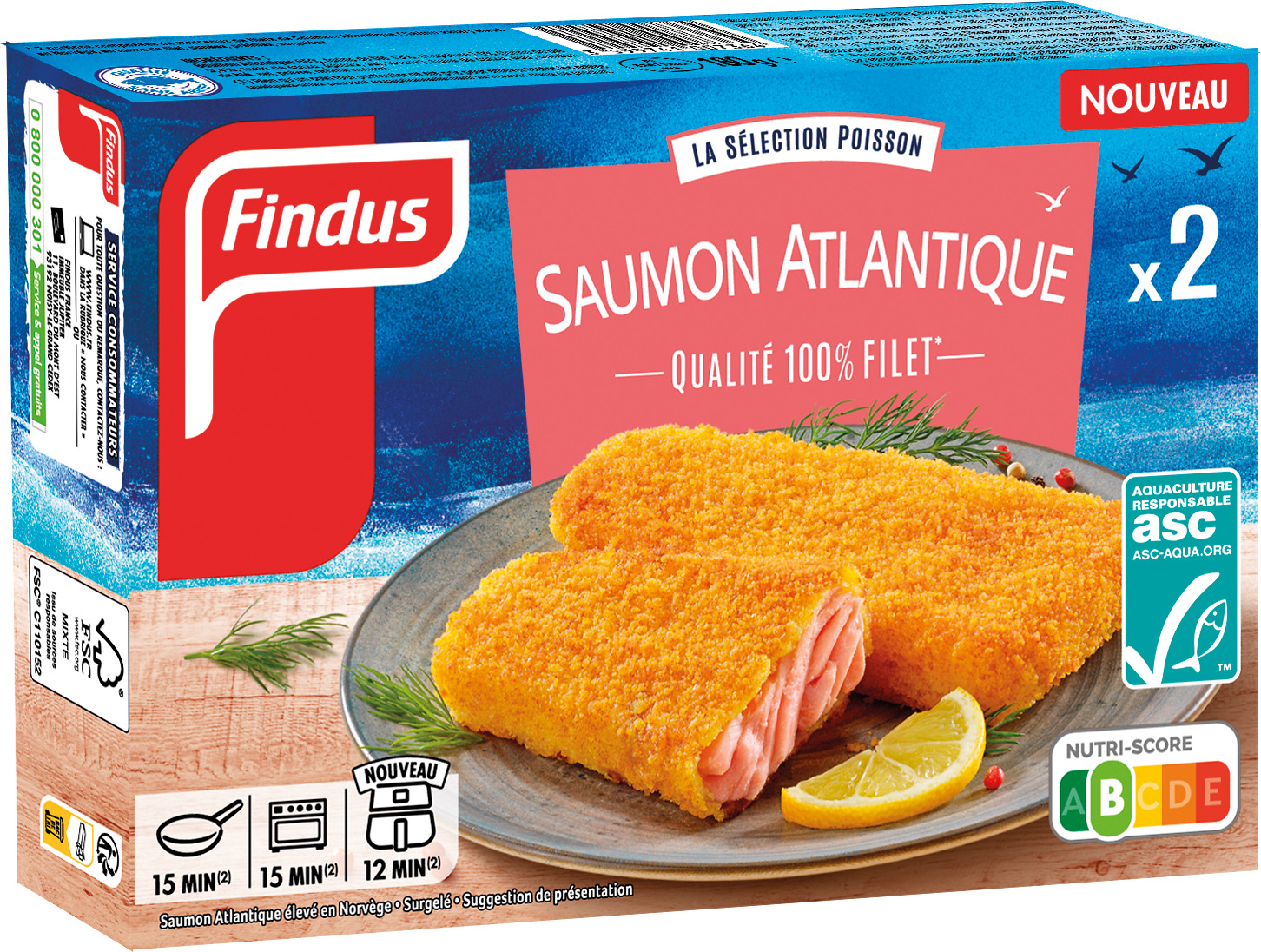 FILETS PANES SAUMON ATLANTIQUE SURGELES FINDUS