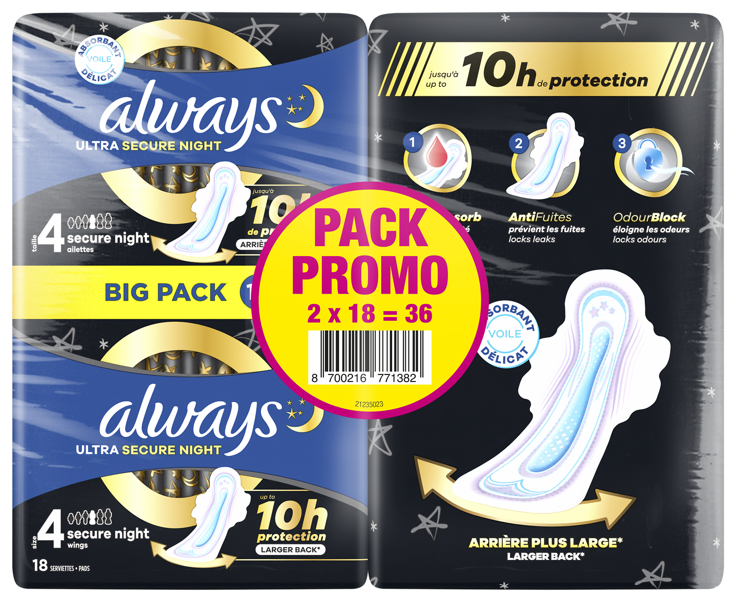 SERVIETTES HYGIENIQUES DUO PACK ALWAYS