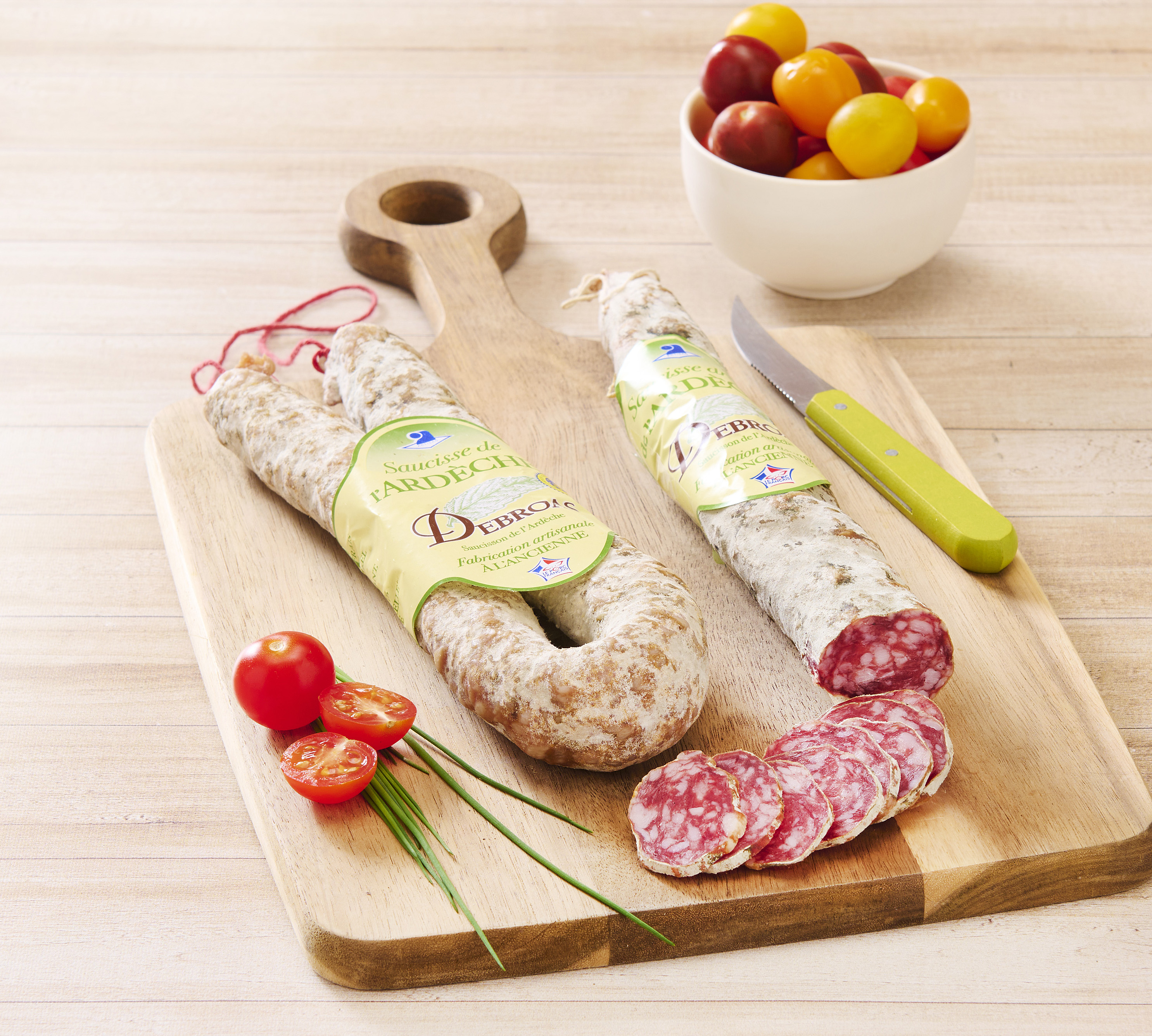 SAUCISSE SÈCHE DROITE OU COURBE À L'ANCIENNE D'ARDÈCHE IGP "SALAISONS DEBROAS"