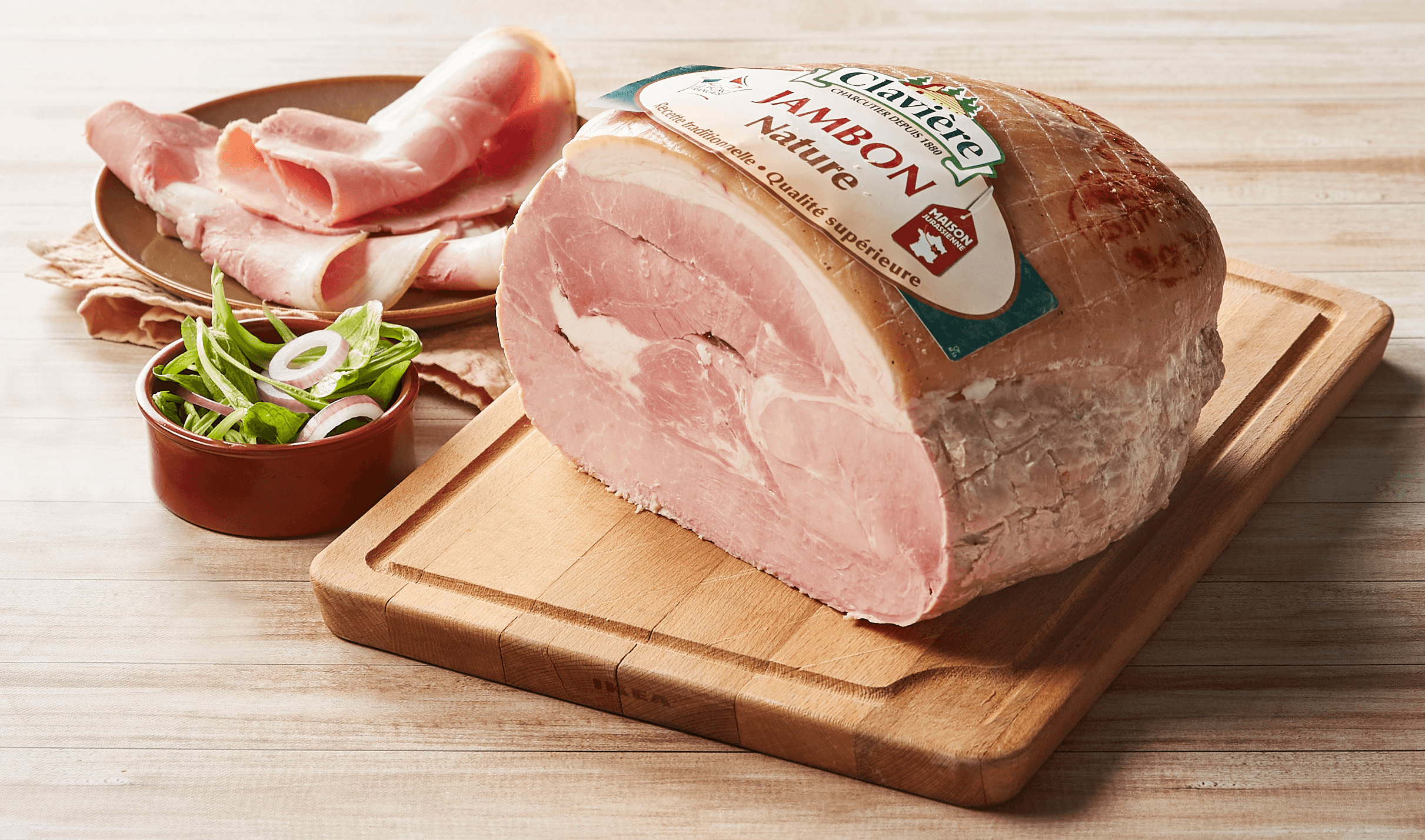 JAMBON DU JURA CUIT SUPÉRIEUR SANS OS VPF CLAVIERE