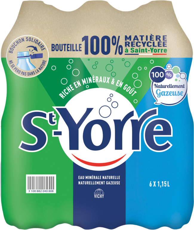 EAU MINERALE NATURELLE GAZEUSE ST YORRE