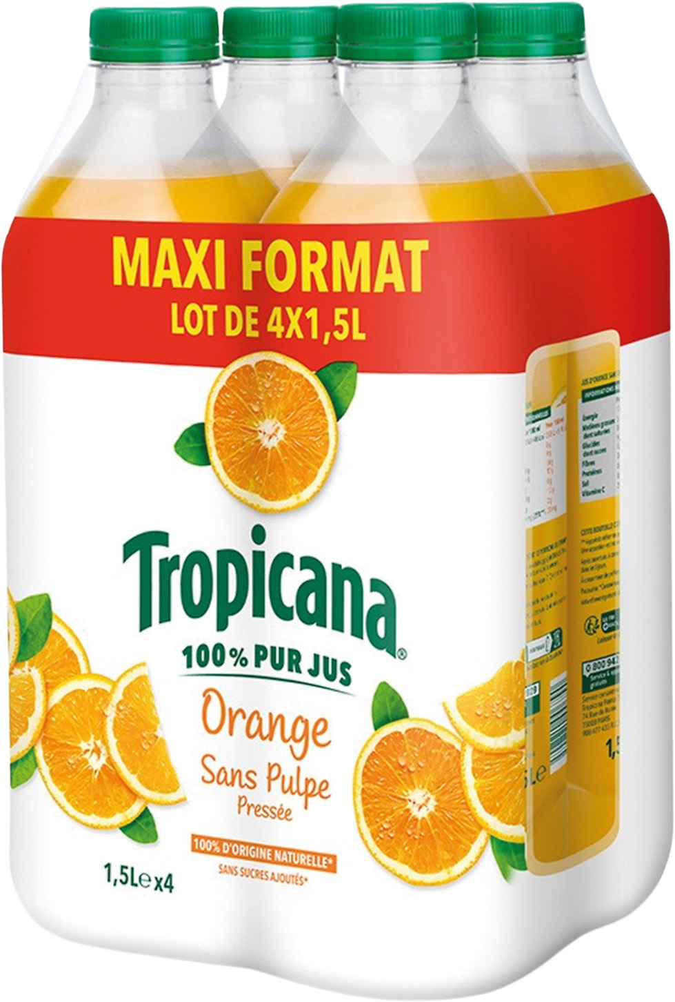 PUR JUS D'ORANGE SANS PULPE TROPICANA