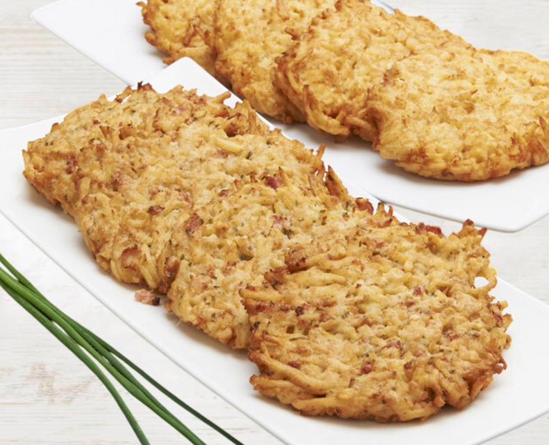 RÂPÉ DE POMMES DE TERRE LARDONS OIGNONS