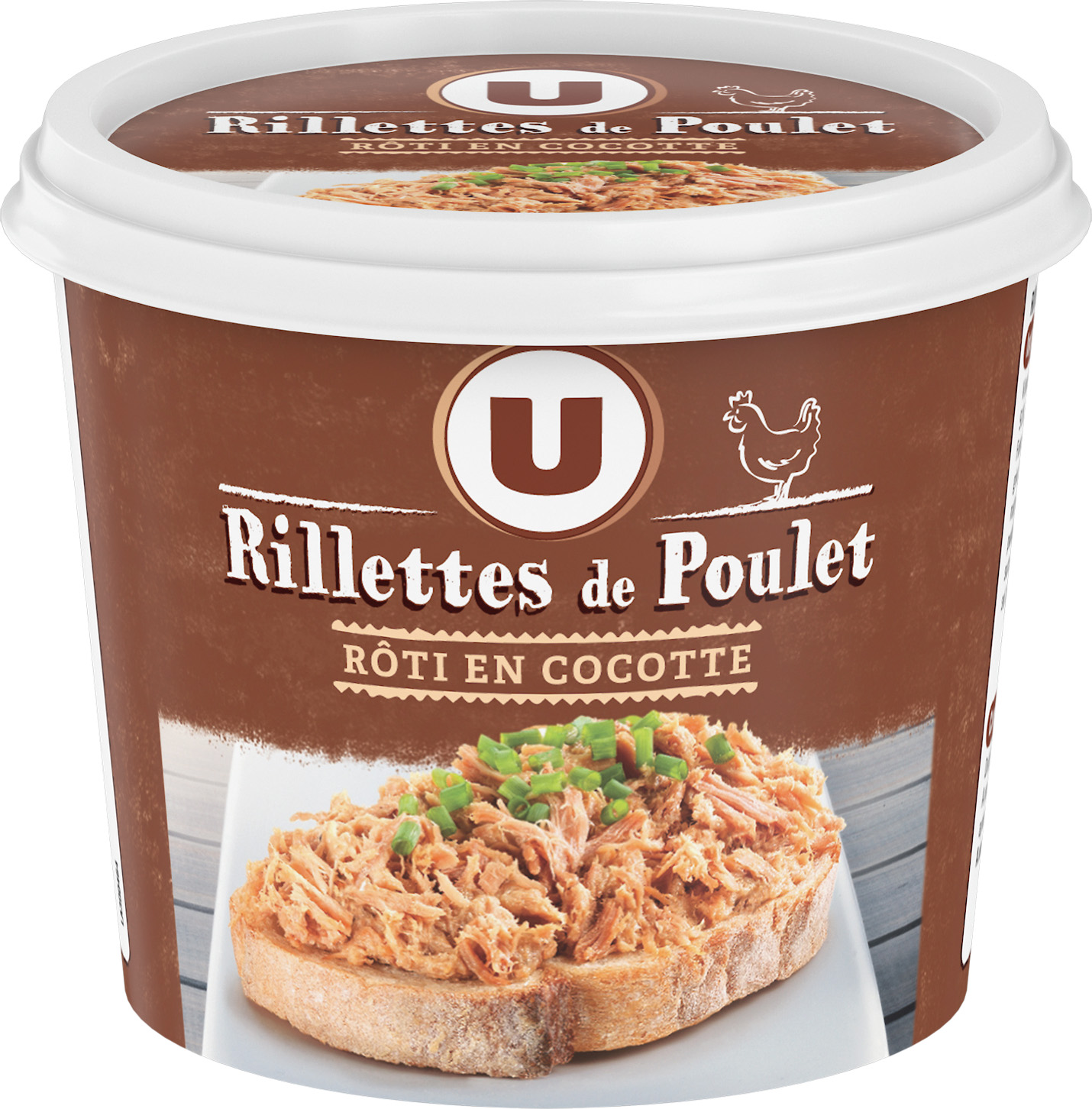 RILLETTES DE POULET ROTI EN COCOTTE U