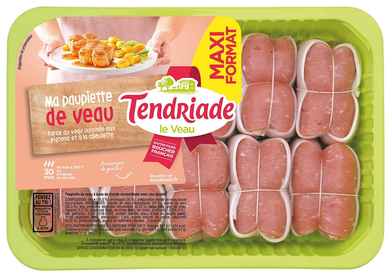 PAUPIETTE DE VEAU TENDRIADE