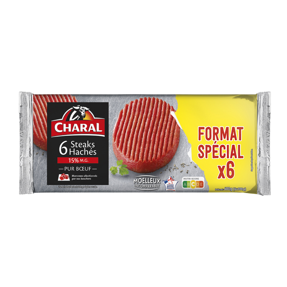 STEAK HACHE PUR BOEUF 15% MG CHARAL