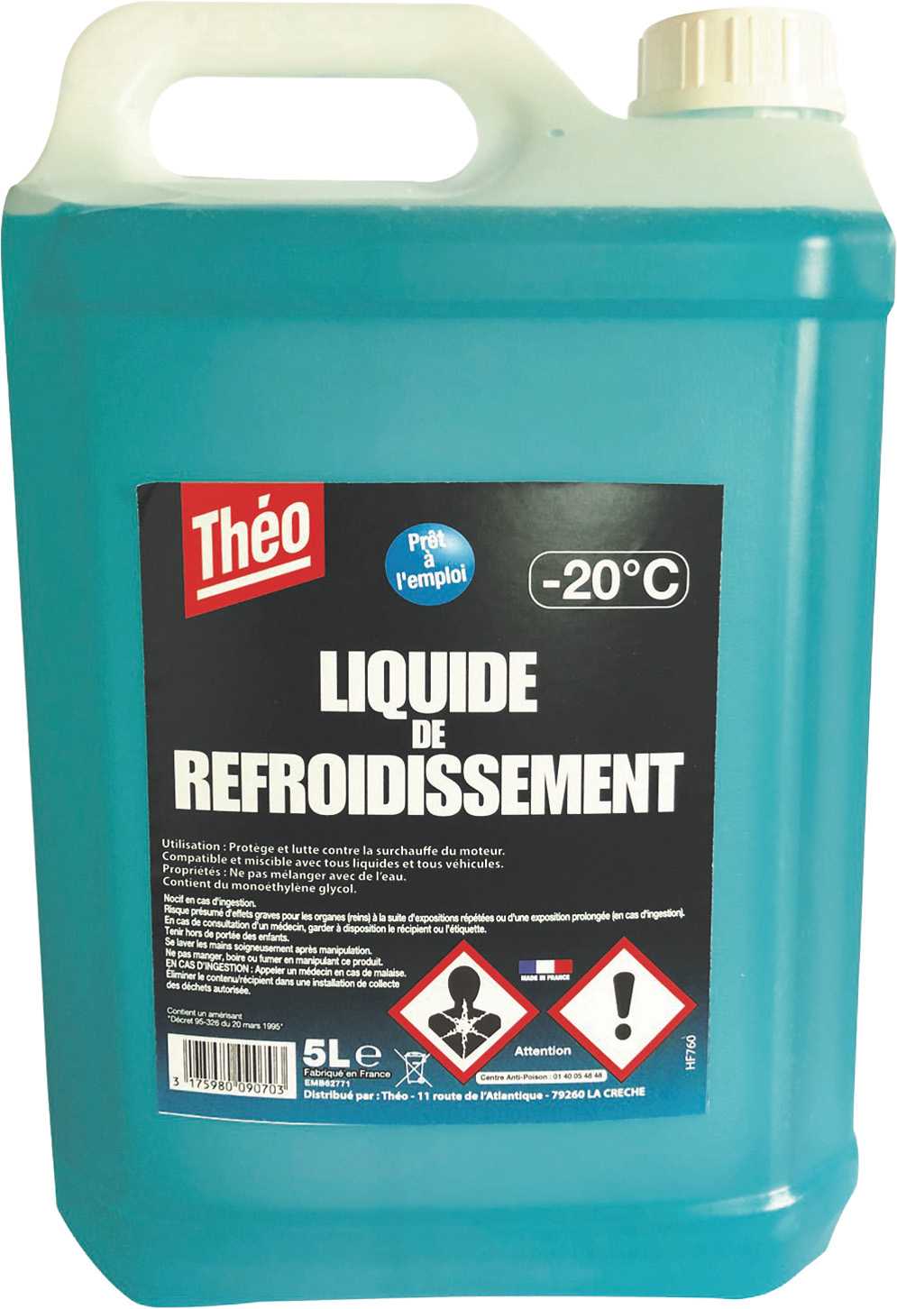 LIQUIDE DE REFROIDISSEMENT THEO -20°C 5L