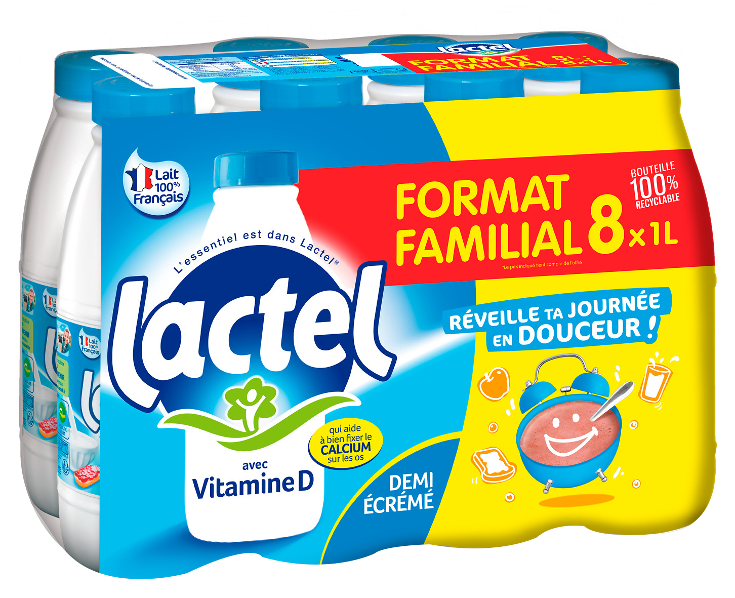 LAIT UHT DEMI-ECREME LACTEL