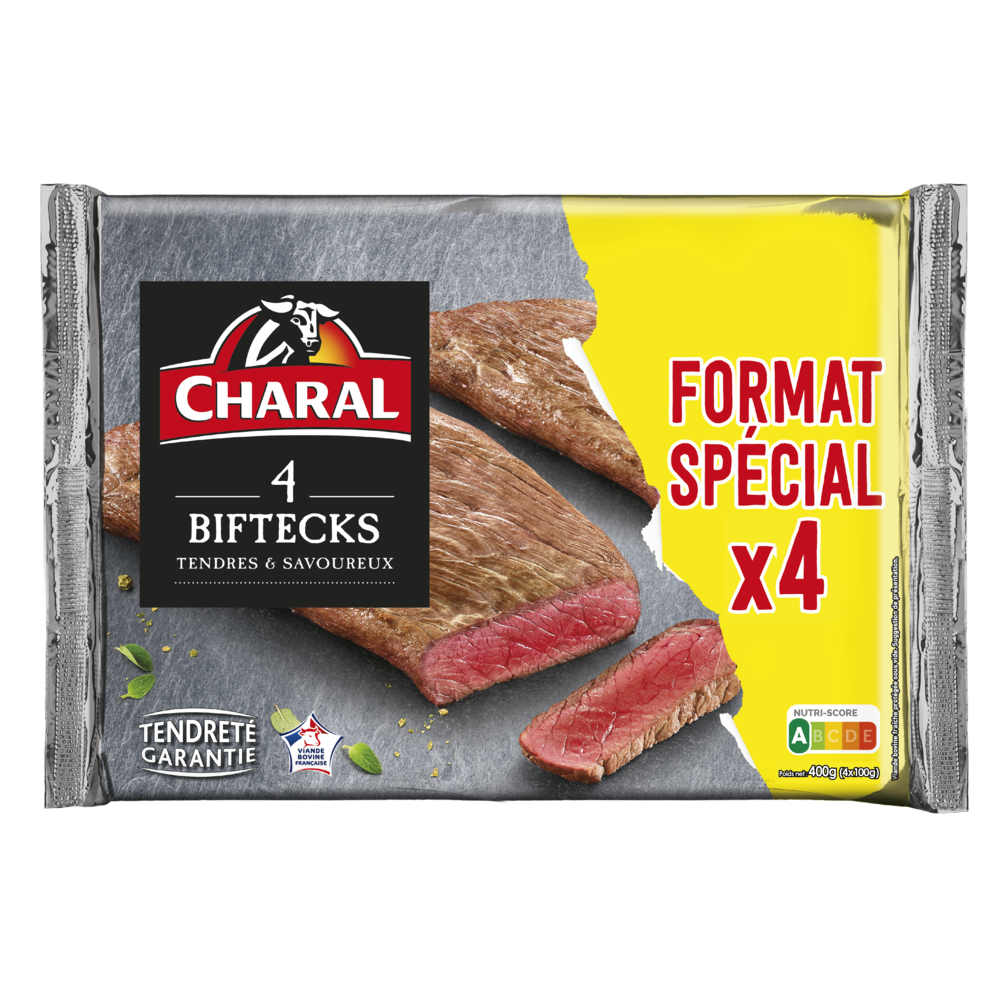 BIFTECK OU TENDRE DE BOEUF OU CARACTERE DE BOEUF CHARAL