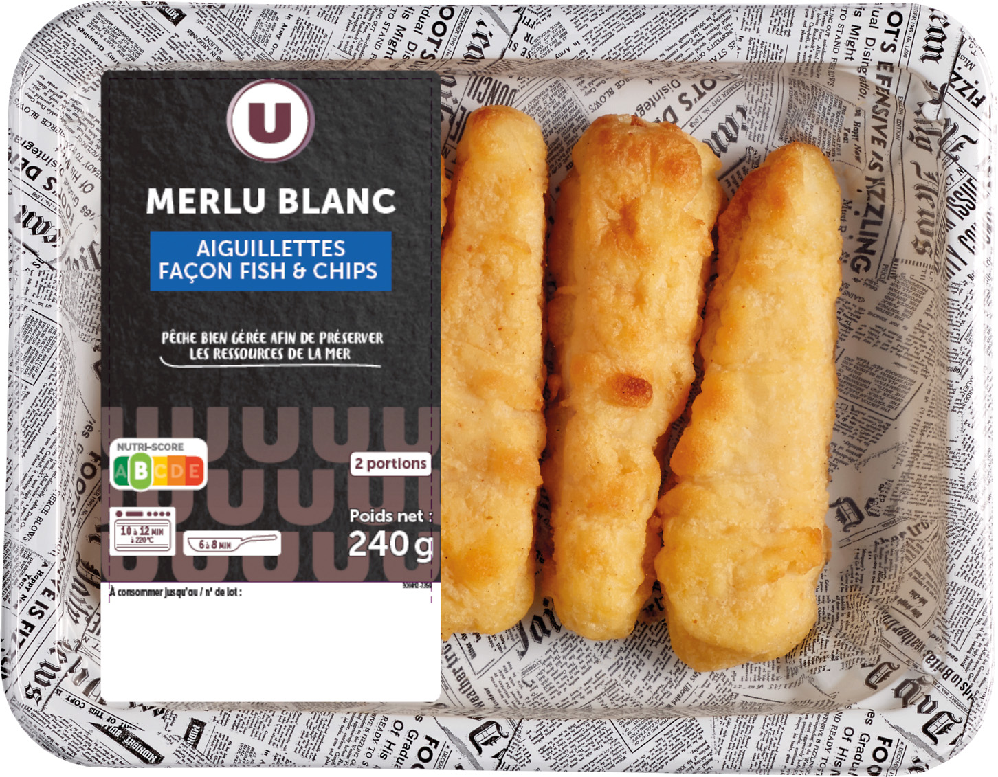 AIGUILLETTE DE MERLU FISH & CHIPS U