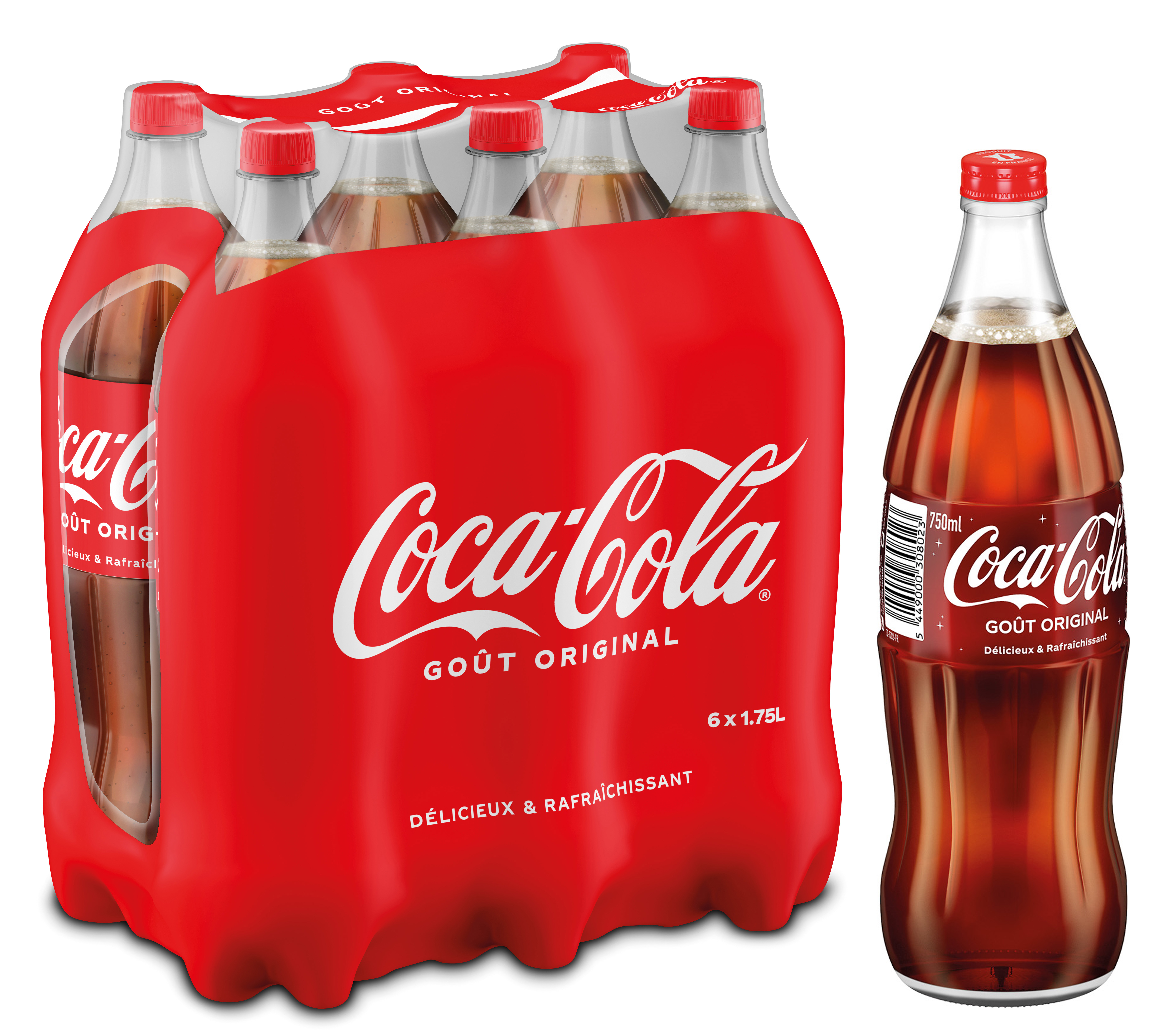 COCA-COLA PACK DE 6 + LA BOUTEILLE EN VERRE DE 75CL