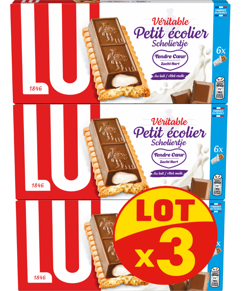 BISCUITS TENDRE COEUR AU LAIT PETIT ECOLIER LU