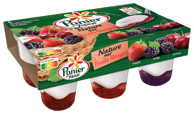 YAOURT NATURE SUR LIT DE FRUITS PANIER DE YOPLAIT