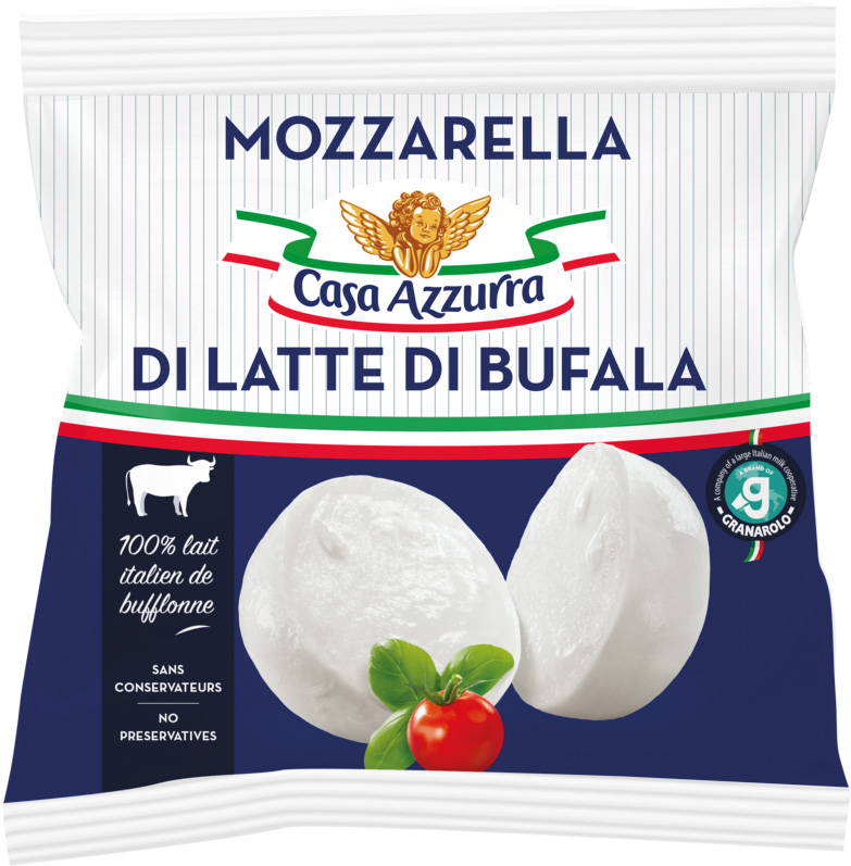 MOZZARELLA DI LATTE DI BUFALA AU LAIT PASTEURISE CASA AZZURRA