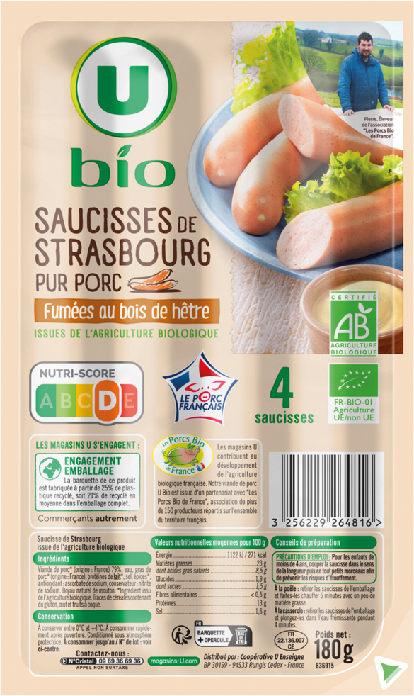 SAUCISSES DE STRASBOURG U BIO