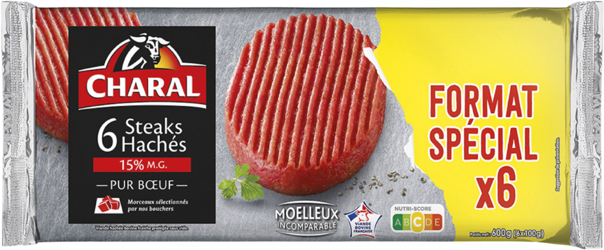 STEAK HACHE PUR BOEUF 15% MG CHARAL