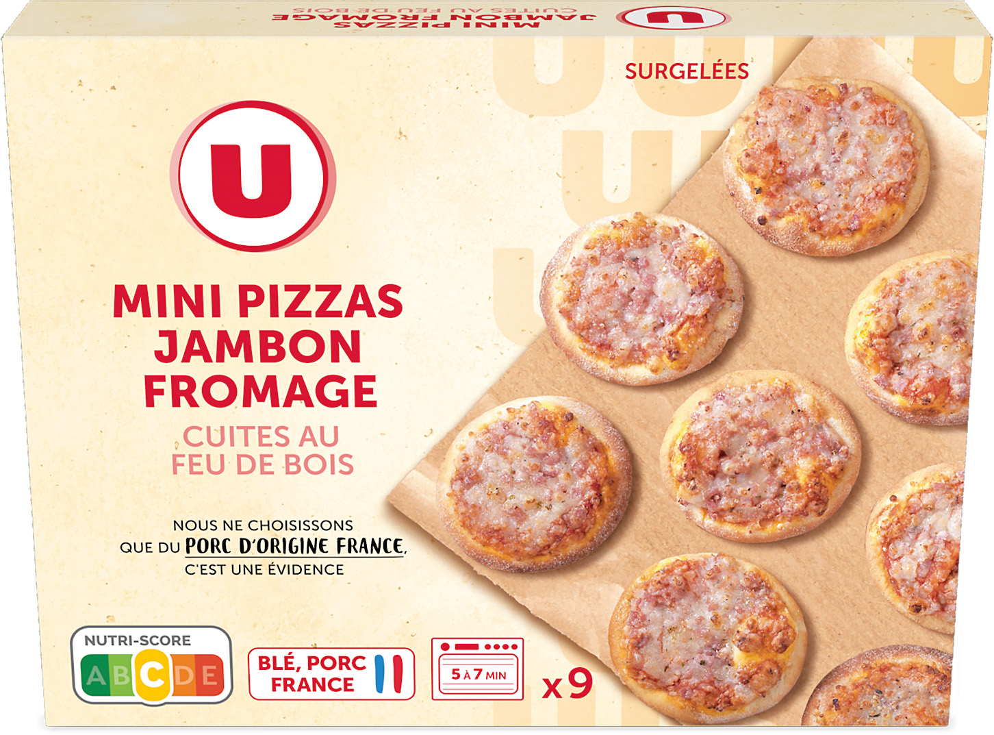 MINIS PIZZAS CUITES AU FEU DE BOIS SURGELEES U