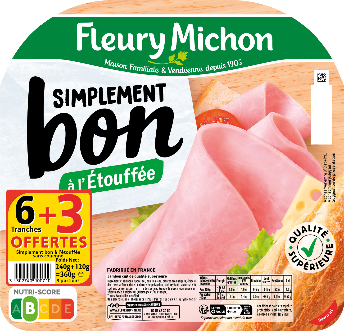 JAMBON SIMPLEMENT BON SANS COUENNE FLEURY MICHON