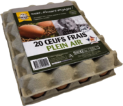 OEUFS CALIBRE MOYEN/GROS ELEVES EN PLEIN AIR OEUFS DE NOS VILLAGES