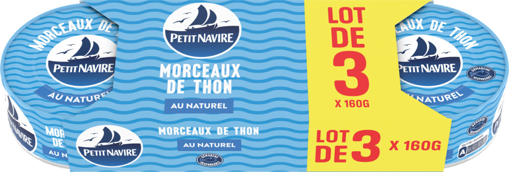 MORCEAUX DE THON NATUREL PETIT NAVIRE