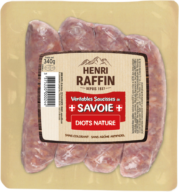 VERITABLES SAUCISSES DE SAVOIE DIOTS HENRI RAFFIN