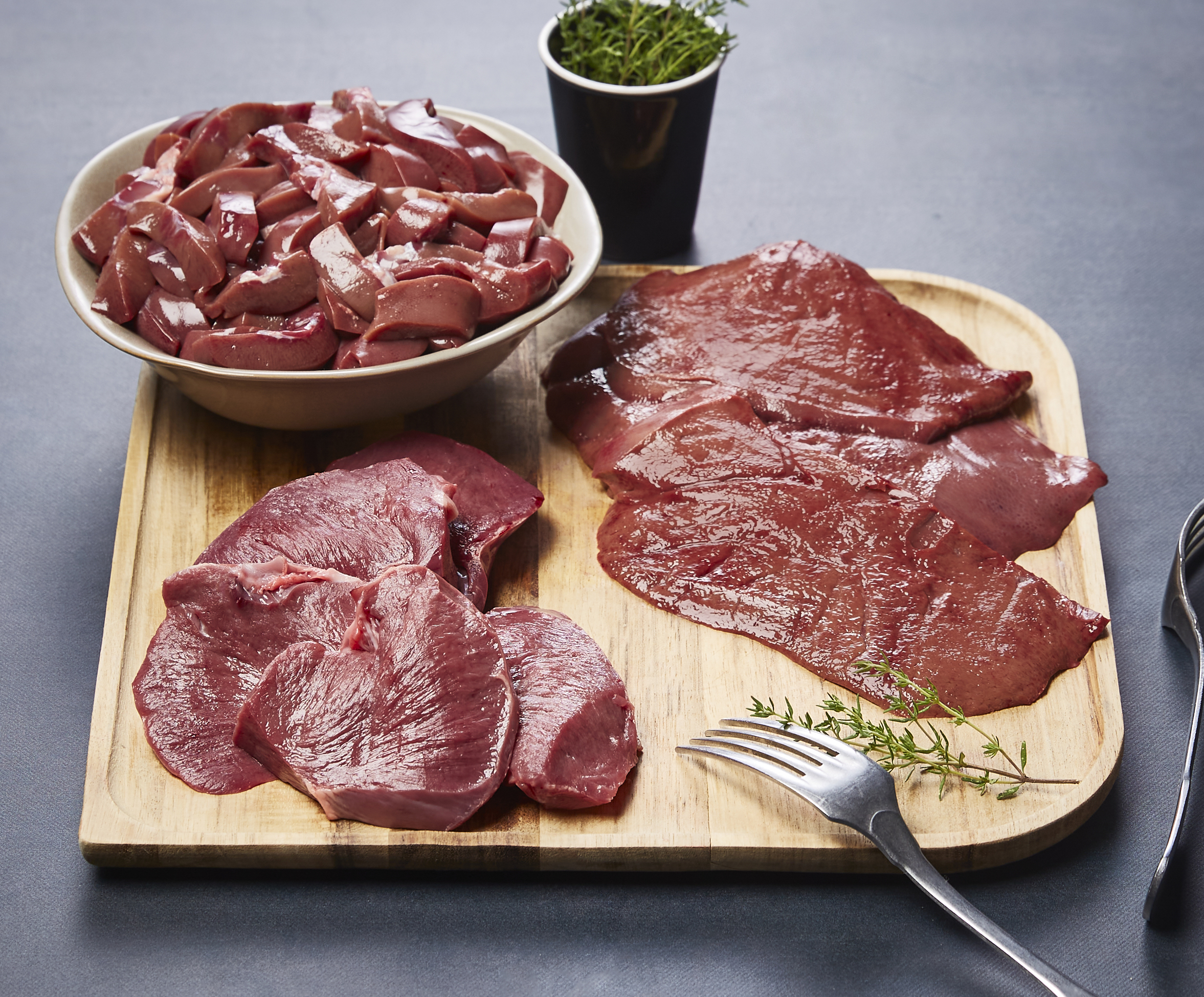 ABATS
FOIE OU CŒUR OU ROGNONS DE PORC