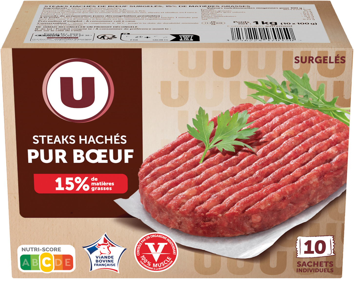 STEAKS HACHES PUR BOEUF 15% U