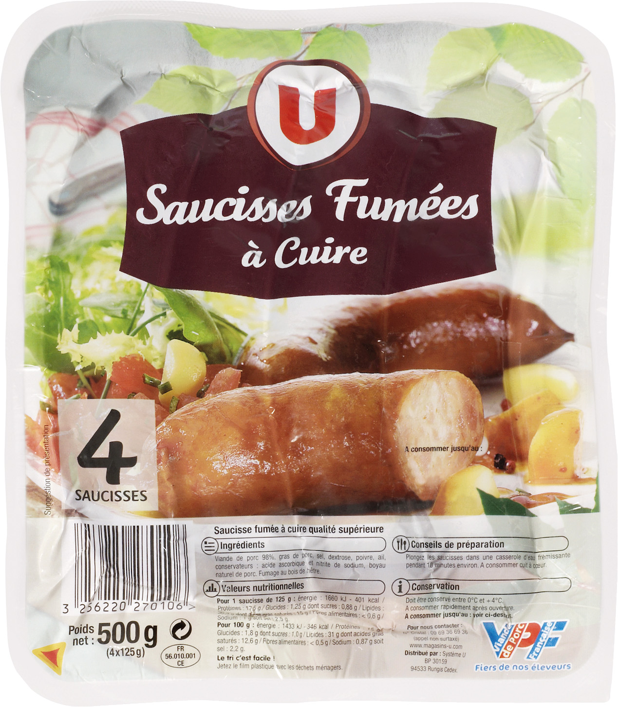 SAUCISSES FUMEES A CUIRE U