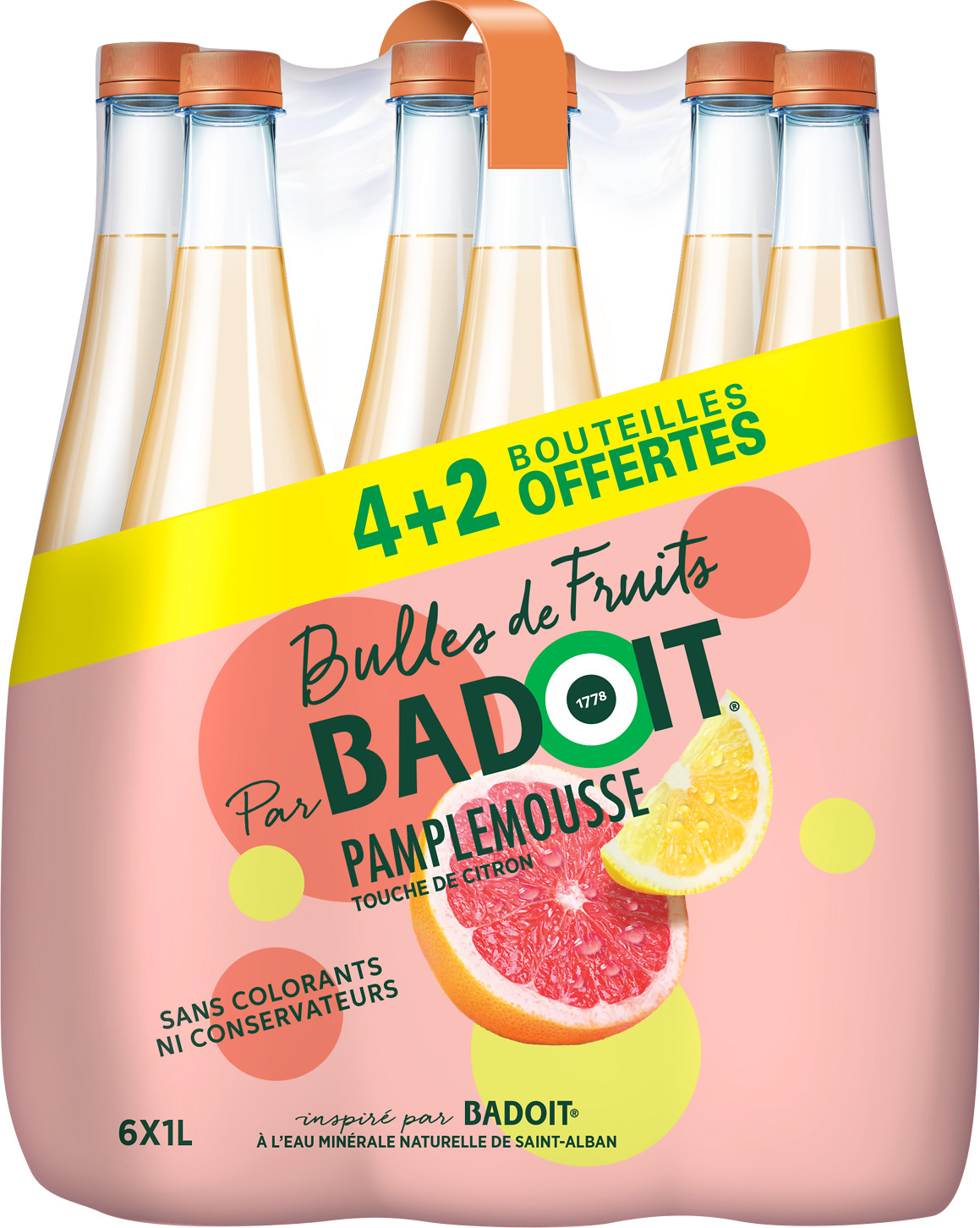 EAU MINERALE NATURELLE GAZEUSE AROMATISEE BADOIT
