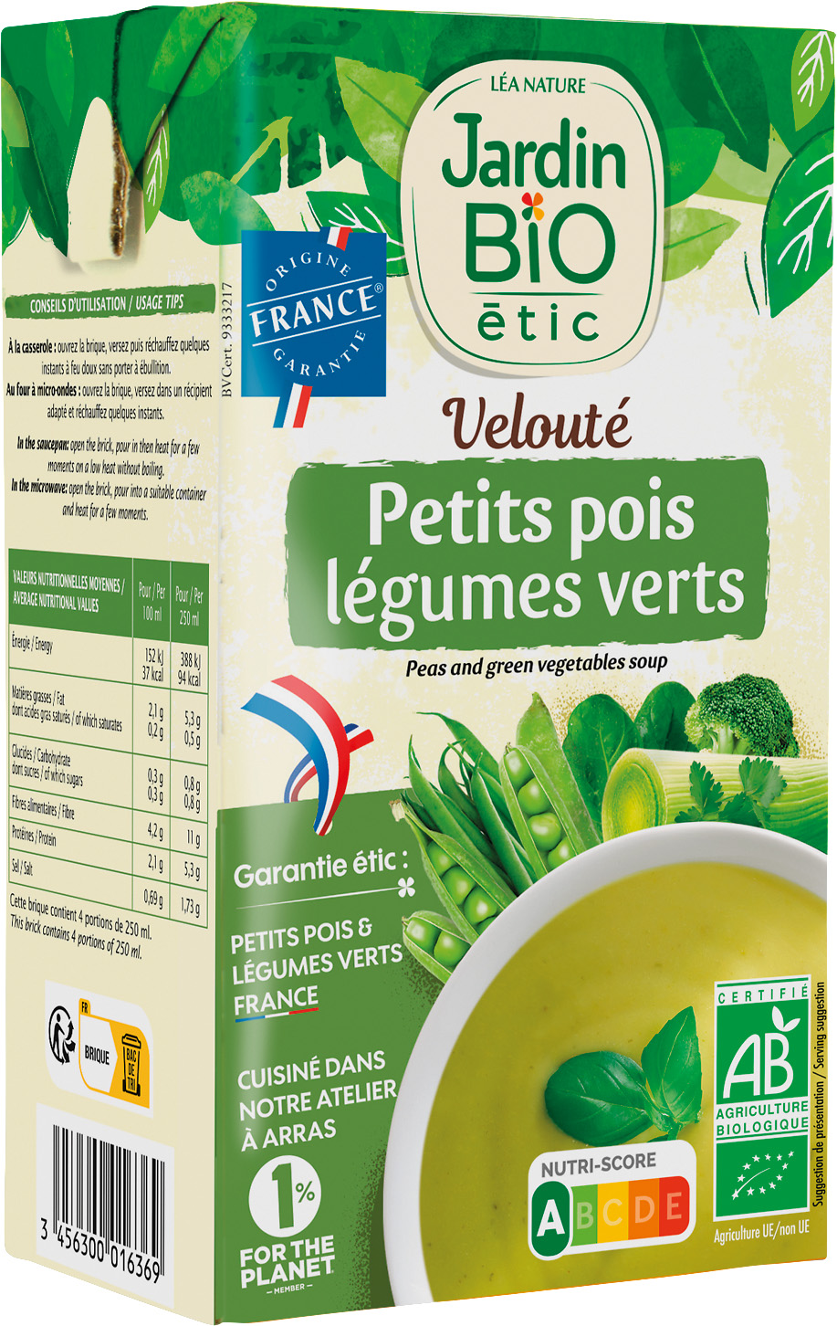 VELOUTE DE LEGUMES JARDIN BIO