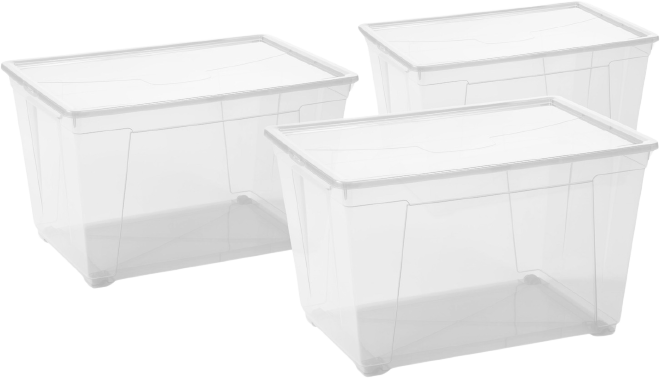 LOT DE 3 BOITES DE RANGEMENT 60L