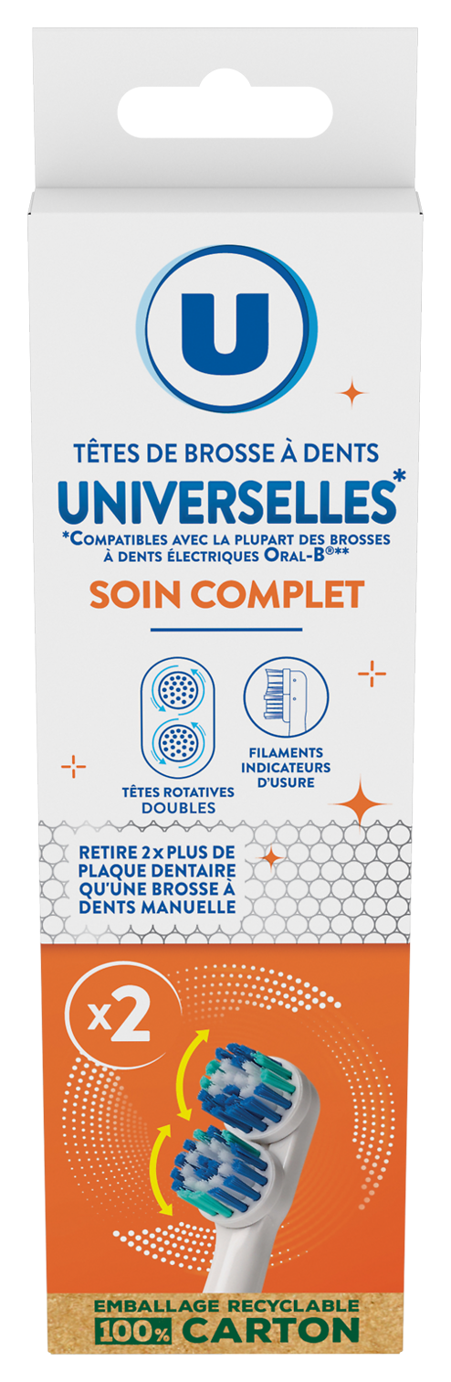 TETES DE BROSSE A DENTS UNIVERSELLE U