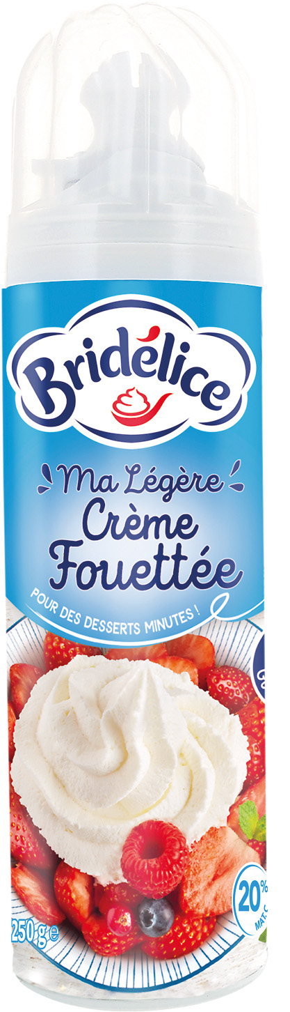 MA LEGERE CREME FOUETTE UHT SOUS PRESSION 20% MG BRIDELICE