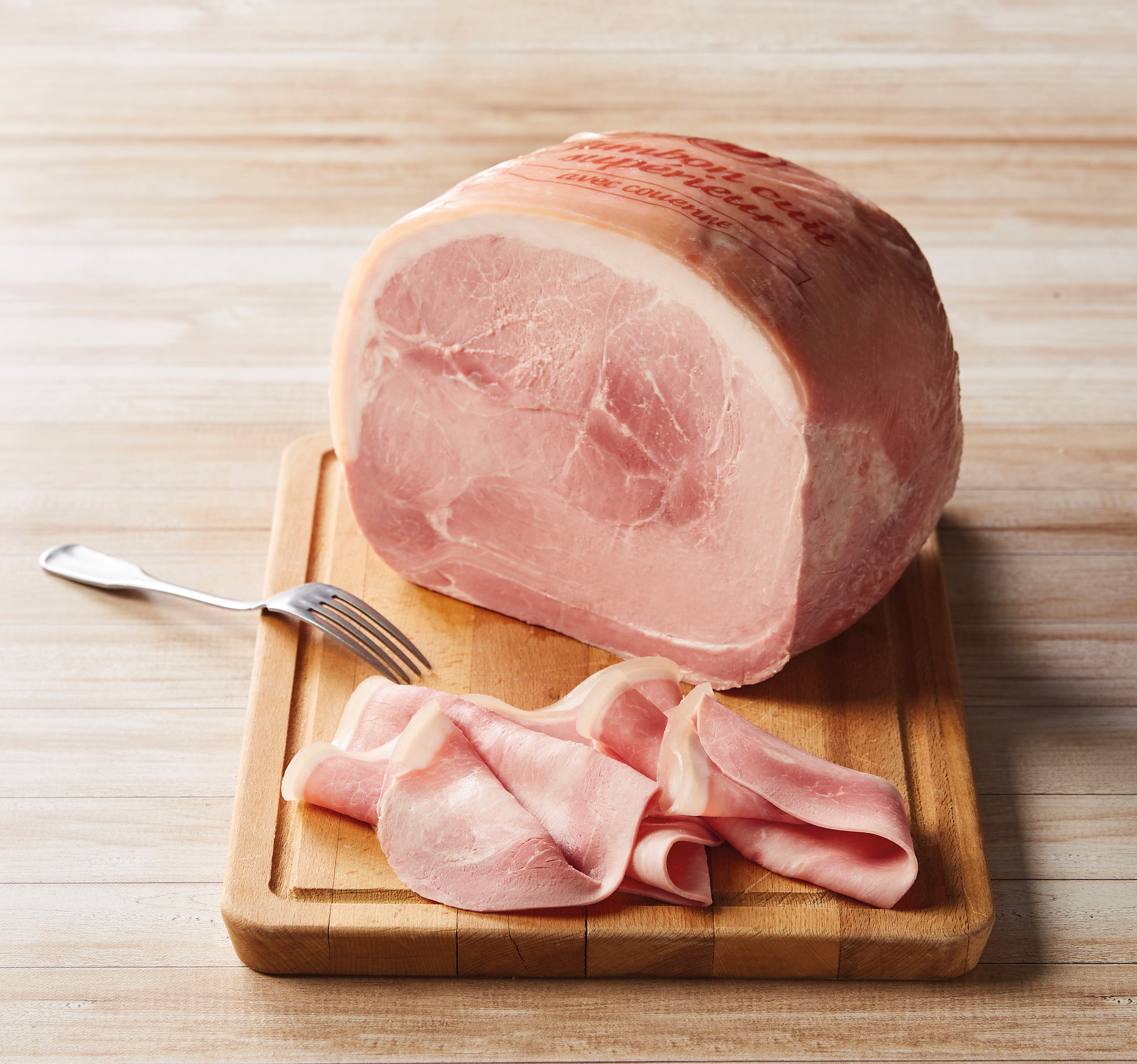 JAMBON CUIT SUPÉRIEUR U AVEC COUENNE NATURE OU FUMÉ