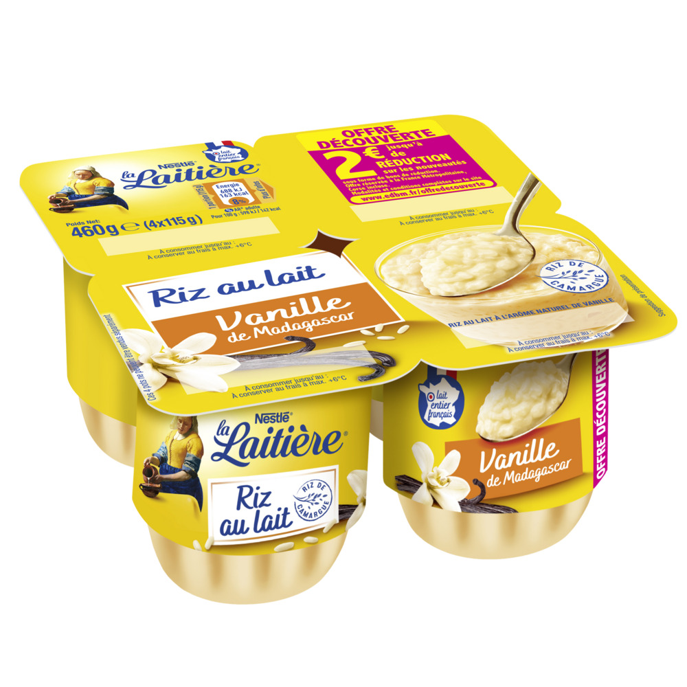 RIZ OU SEMOULE AU LAIT LA LAITIERE