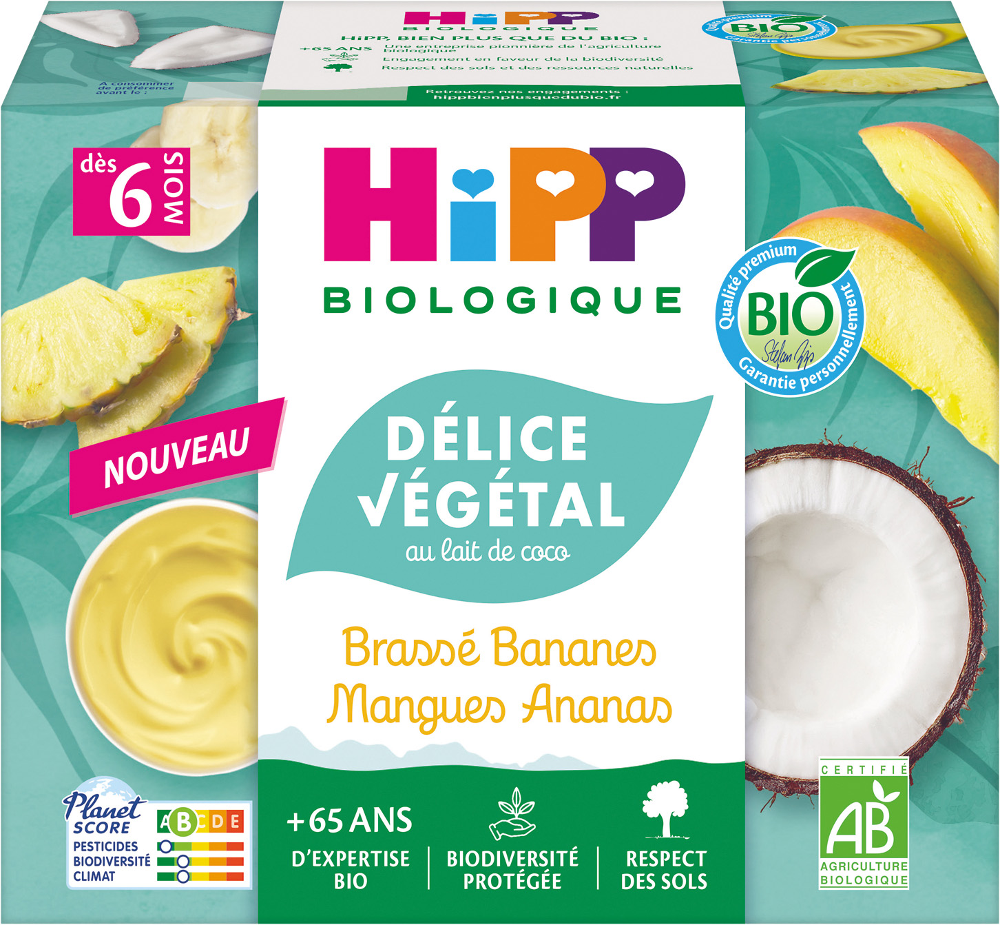 DELICE VEGETAL AU LAIT DE COCO DES 6 MOIS HIPP