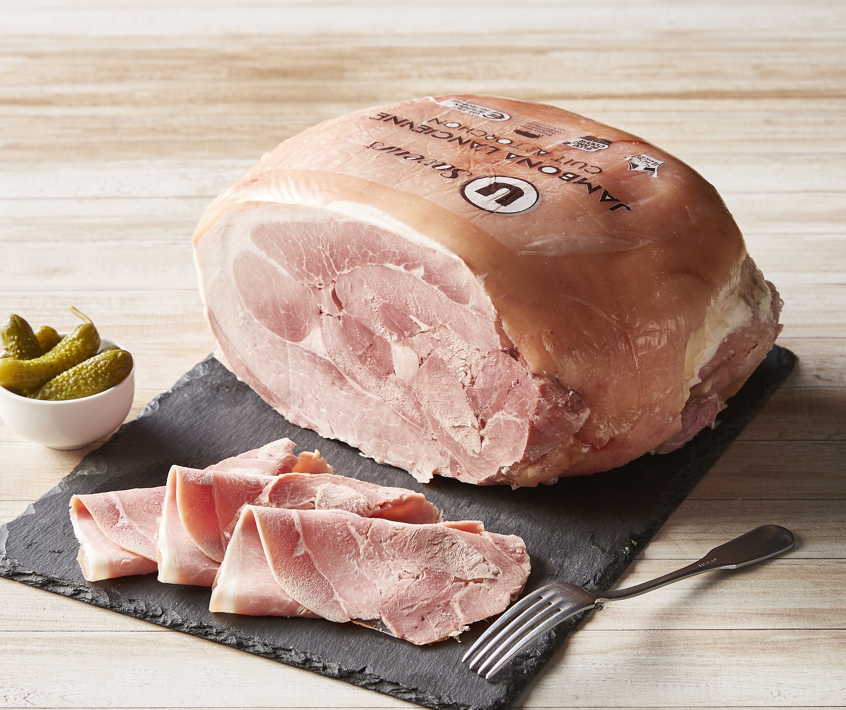 JAMBON CUIT SUPÉRIEUR À L'ANCIENNE AVEC COUENNE AU TORCHON U SAVEURS