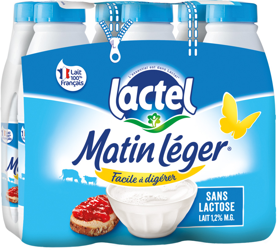 LAIT UHT SANS LACTOSE 1,2% MG MATIN LEGER LACTEL